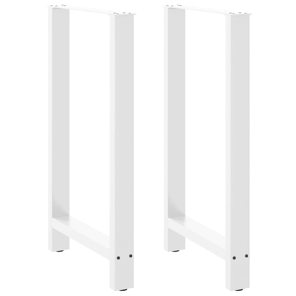 Pieds de table basse blanc 2 pcs 60x(100-101) cm acier