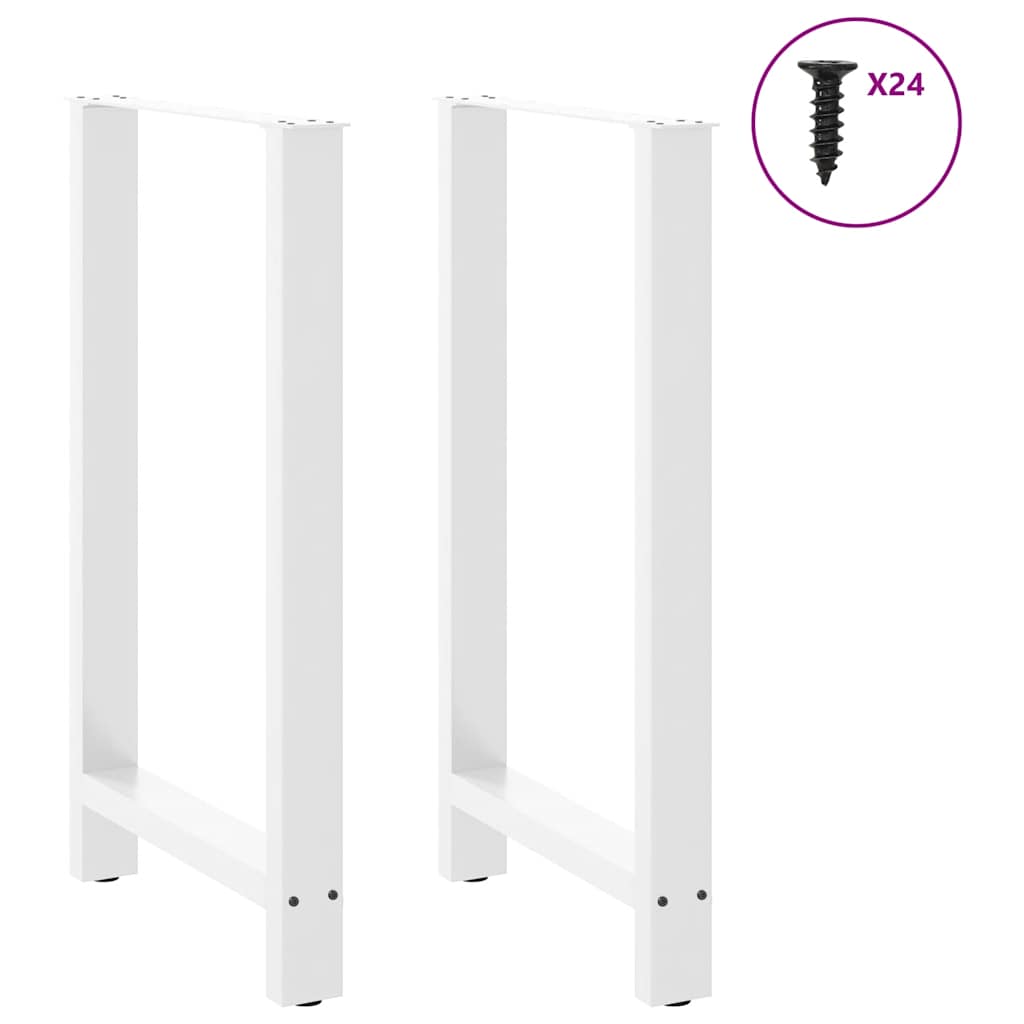 Pieds de table basse blanc 2 pcs 60x(100-101) cm acier