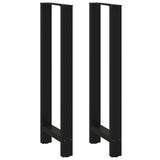 Pieds de table basse noir 2 pcs 40x(110-111) cm acier