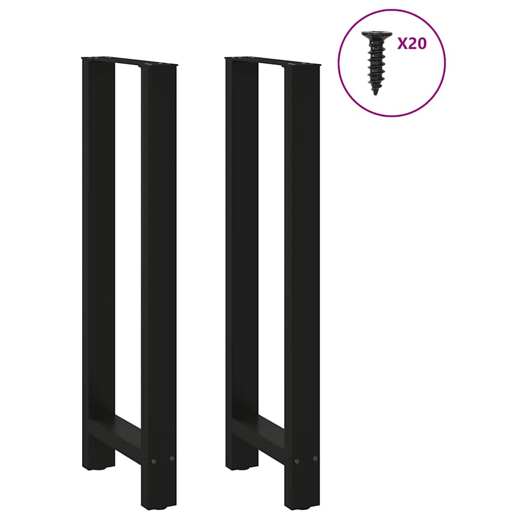 Pieds de table basse noir 2 pcs 40x(110-111) cm acier