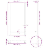 Weiße Couchtischbeine 2 Stück 60x(110-111) cm Stahl