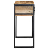 Table console 100x35x75 cm bois de manguier massif brut