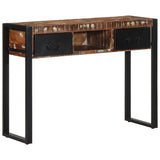 Table console multicolore 100x35x75 cm bois massif récupération