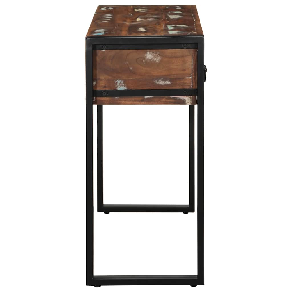 Table console multicolore 100x35x75 cm bois massif récupération