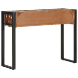 Table console multicolore 100x35x75 cm bois massif récupération