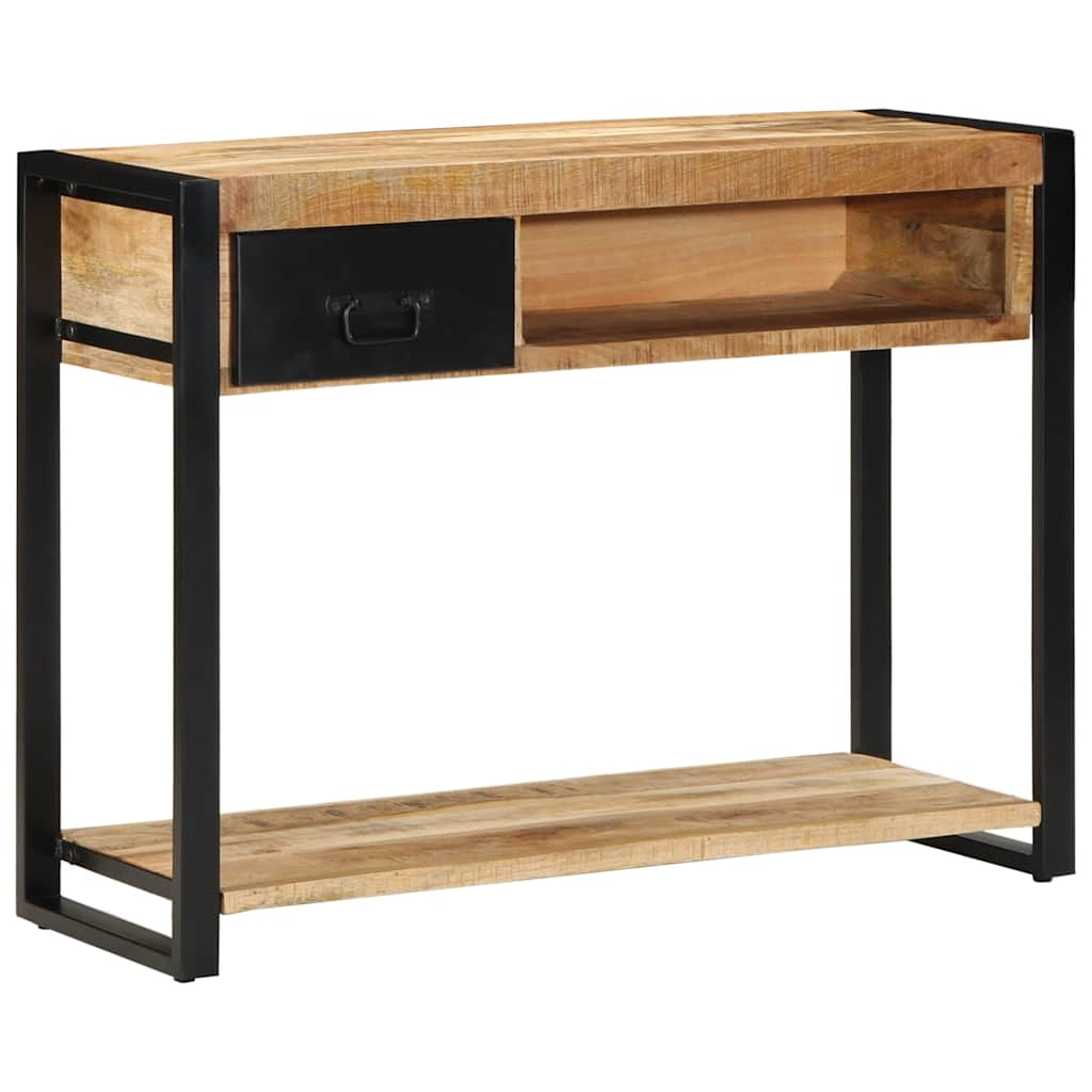 Table console 100x35x75 cm bois de manguier massif brut