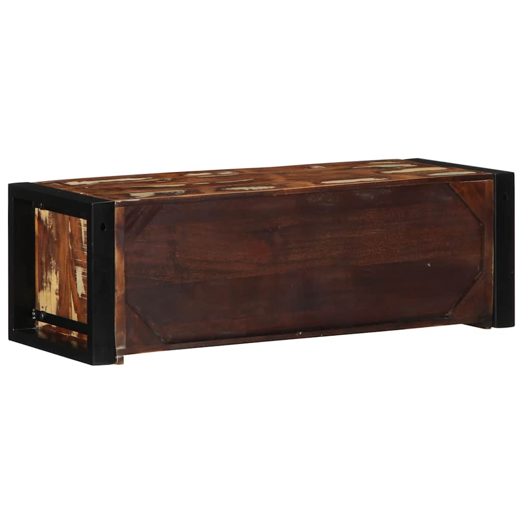 Meuble TV multicolore 80x30x25 cm bois de récupération solide