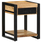 Table d'appoint 40x40x50 cm bois massif de manguier brut