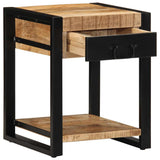 Table d'appoint 40x40x50 cm bois massif de manguier brut