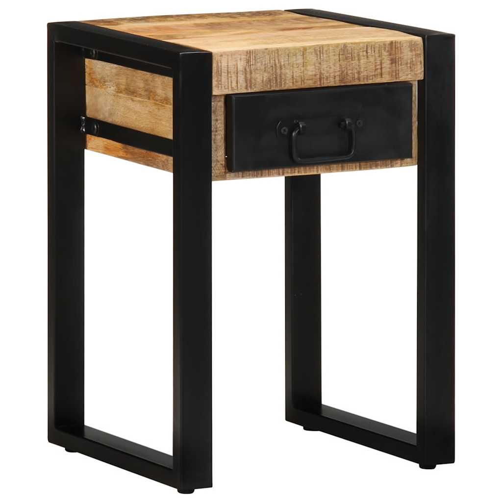 Table d'appoint 35x35x50 cm bois massif de manguier brut