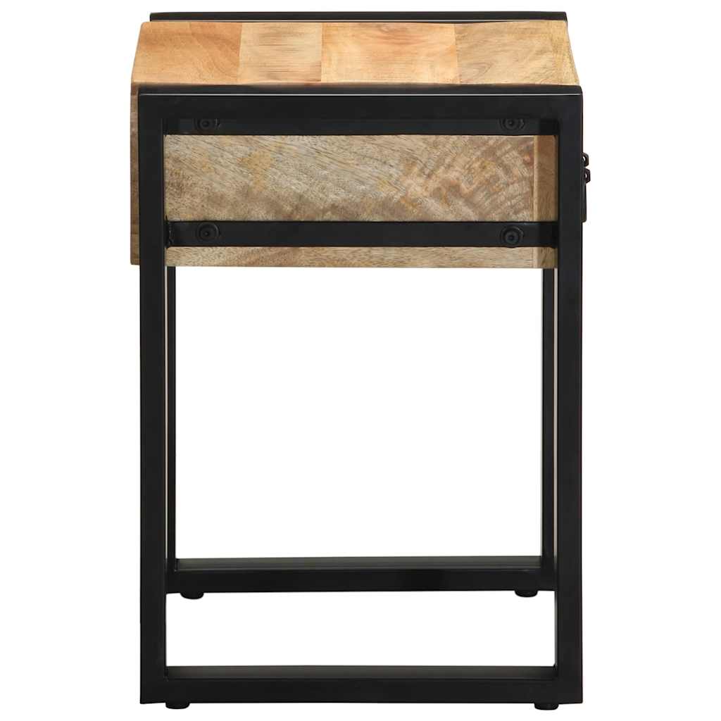 Table d'appoint 35x35x50 cm bois massif de manguier brut