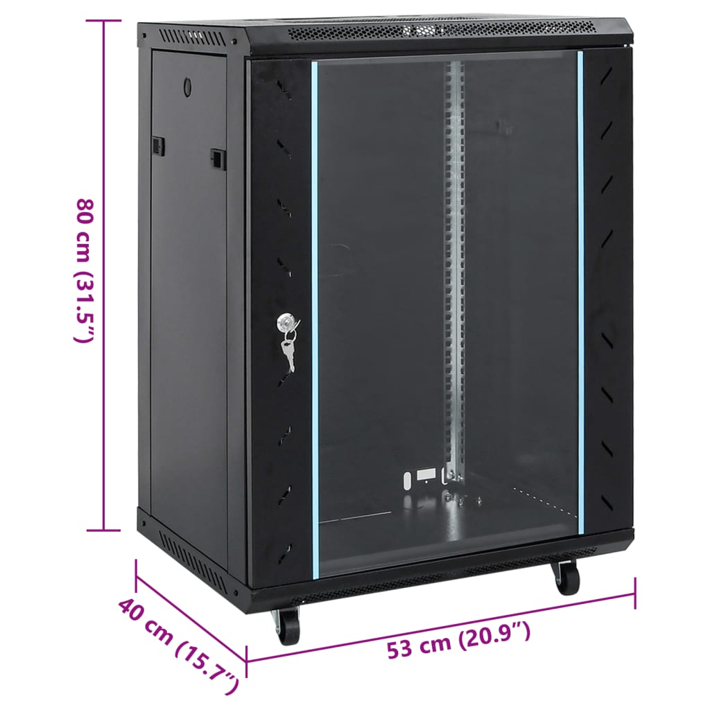 Coffret de réseau 15U 19" IP20 noir 53x40x80 cm