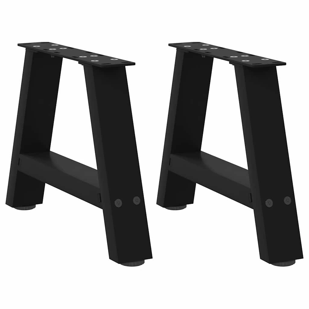 Pieds de table basse forme de A 2 pcs noir 30x(30-31) cm acier