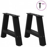 Pieds de table basse forme de A 2 pcs noir 30x(30-31) cm acier