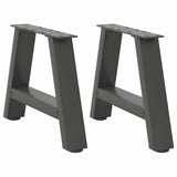 Pieds de table basse forme de A 2 pcs anthracite 30x(30-31) cm