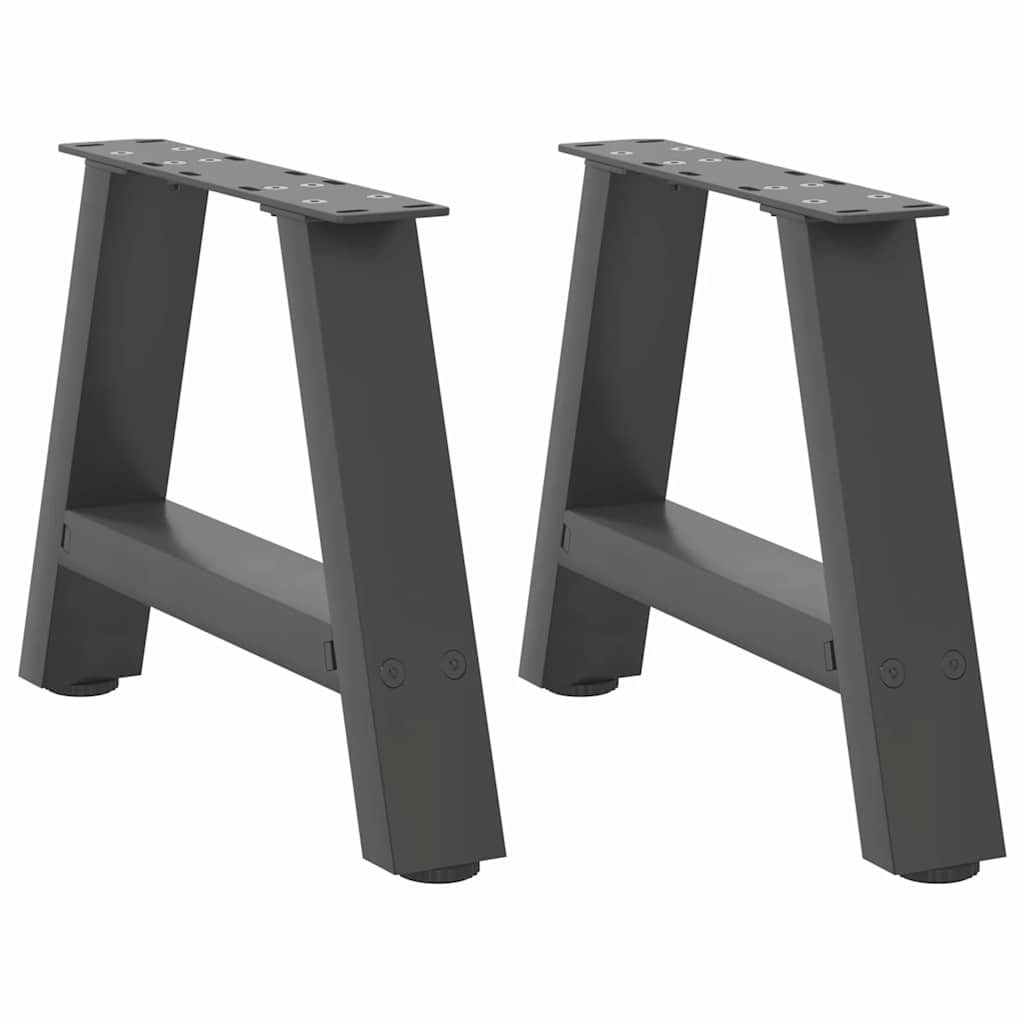 Pieds de table basse forme de A 2 pcs anthracite 40x(30-31) cm