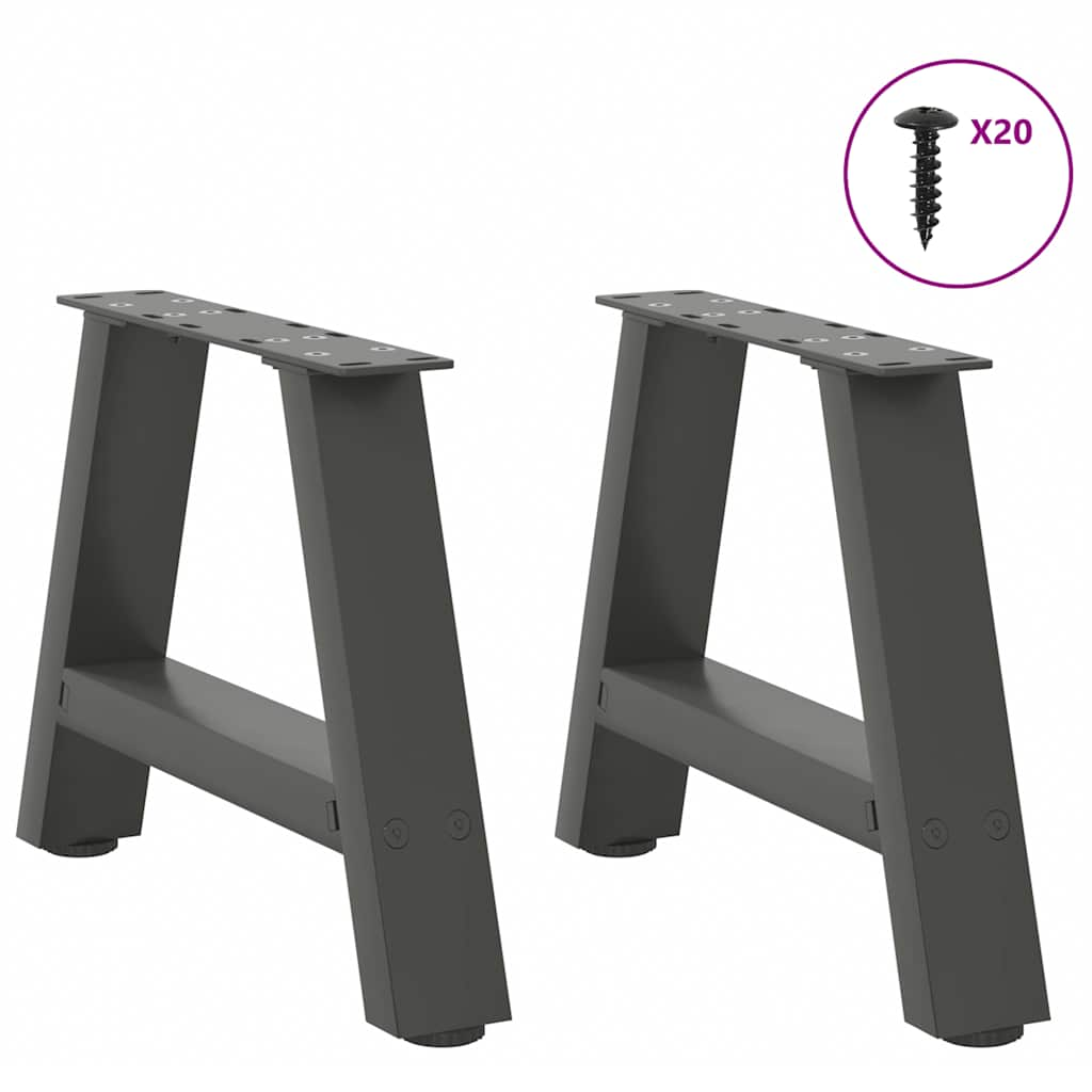 Pieds de table basse forme de A 2 pcs anthracite 40x(30-31) cm