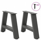 Pieds de table basse forme de A 2 pcs anthracite 40x(30-31) cm