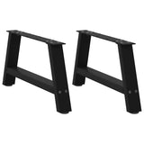 Pieds de table basse forme de A 2 pcs noir 60x(30-31) cm acier