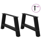 Pieds de table basse forme de A 2 pcs noir 60x(30-31) cm acier