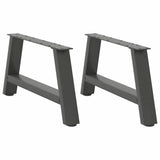 Pieds de table basse forme de A 2 pcs anthracite 70x(30-31) cm