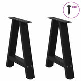 Pieds de table basse forme de A 2 pcs noir 50x(42-43) cm acier