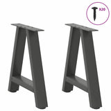 Pieds de table basse forme de A 2 pcs anthracite 50x(42-43) cm