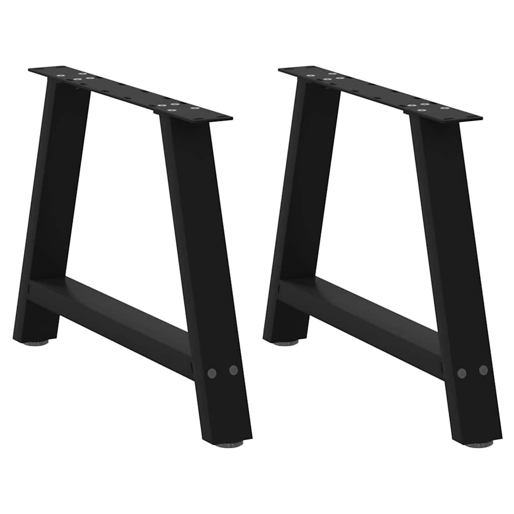 Pieds de table basse forme de A 2 pcs noir 60x(42-43) cm acier