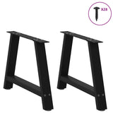 Pieds de table basse forme de A 2 pcs noir 60x(42-43) cm acier