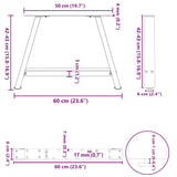 Pieds de table basse forme de A 2 pcs noir 60x(42-43) cm acier