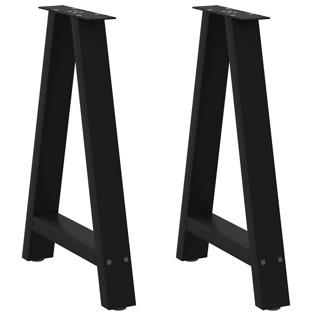 Pieds de table basse forme de A 2 pcs noir 50x(72-73) cm acier