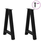 Pieds de table basse forme de A 2 pcs noir 50x(72-73) cm acier