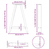 Pieds de table basse forme de A 2 pcs noir 50x(72-73) cm acier