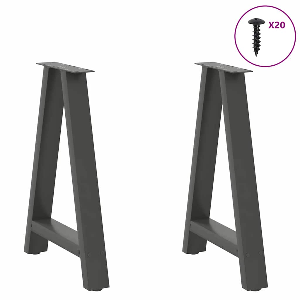 Pieds de table basse forme de A 2 pcs anthracite 50x(72-73) cm