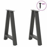 Pieds de table basse forme de A 2 pcs anthracite 50x(72-73) cm