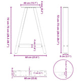 Couchtischbeine A-Form 2 Stück schwarz 60x(72-73) cm Stahl