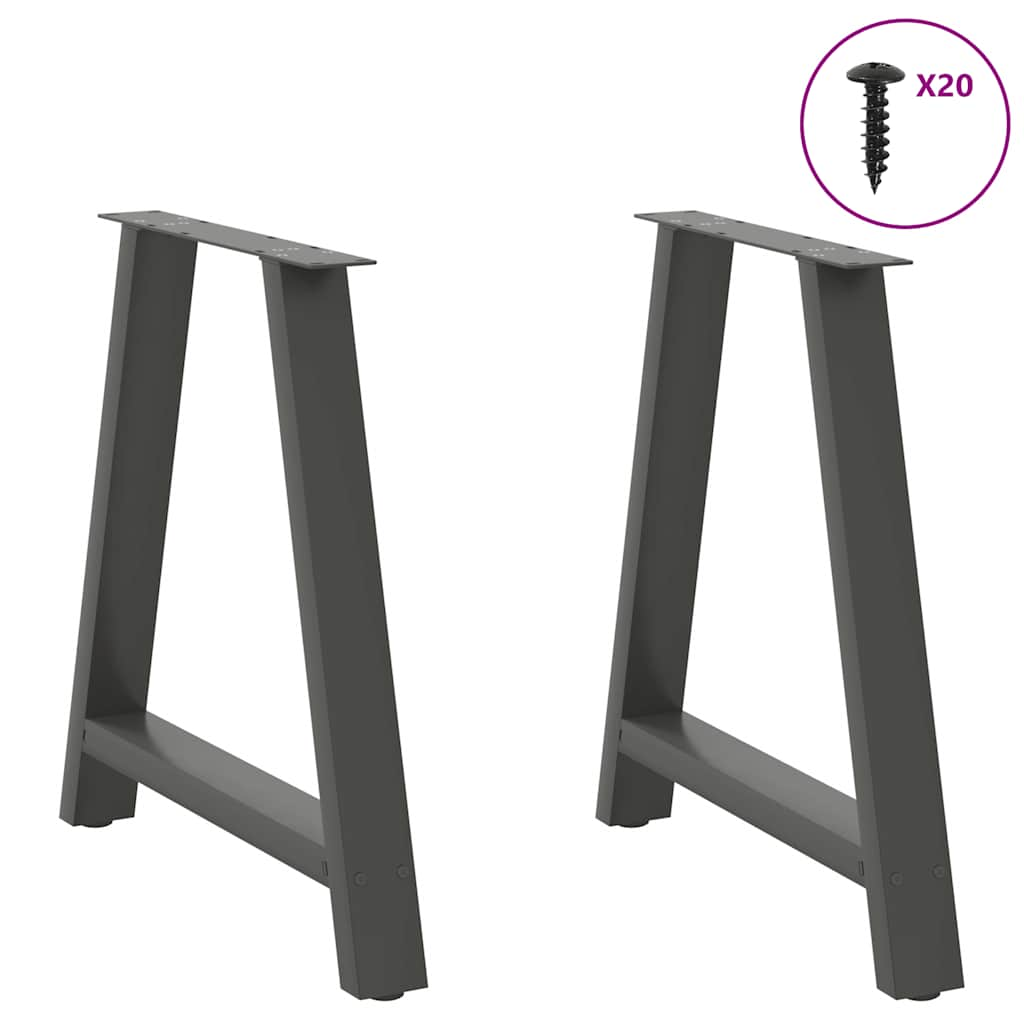 Pieds de table basse forme de A 2 pcs anthracite 70x(72-73) cm