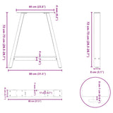 A-förmige Couchtischbeine 2 Stück Anthrazit 80x(72-73) cm