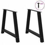 Pieds de table basse forme de A 2 pcs noir 90x(72-73) cm acier