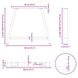 A-förmige Couchtischbeine 2 Stück Anthrazit 90x(72-73) cm