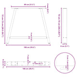 Couchtischbeine A-Form 2 Stück Anthrazit 100x(72-73) cm