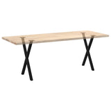 Pieds de table à manger forme de X 2 pcs noir 50x(72-73) cm