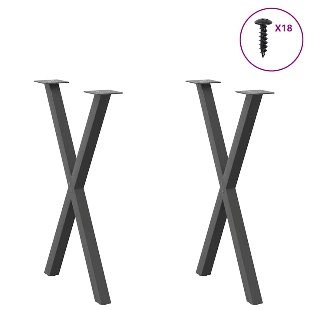 Dining table legs X shape 2 pcs 50x(72-73) cm steel