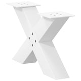 Coffee table legs X shape 2 pcs white 50x(30-31) cm steel