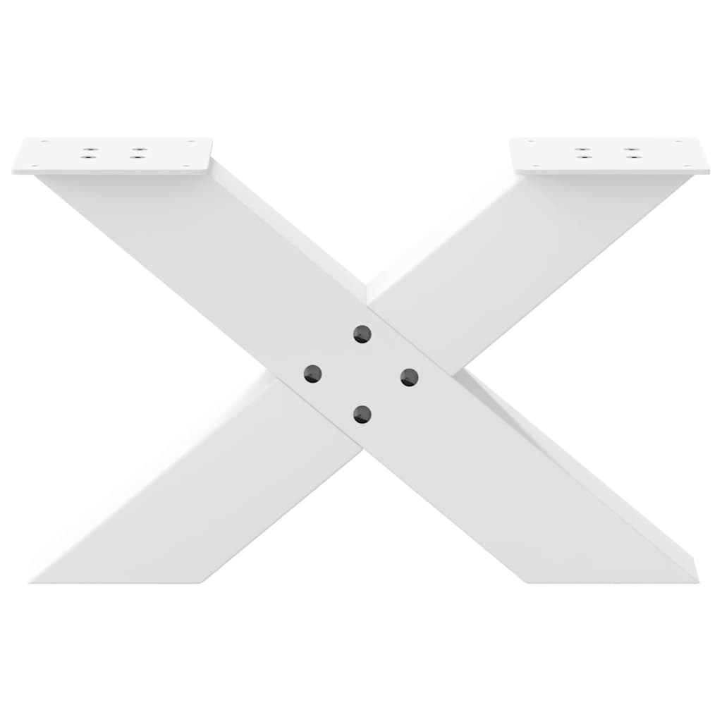 Coffee table legs X shape 2 pcs white 50x(30-31) cm steel