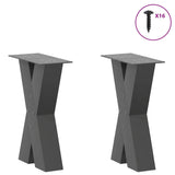 Coffee table legs X shape 2 pcs anthracite 28x(42-43) cm