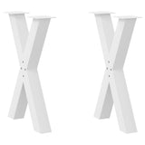 Dining table legs X shape 2 pcs white 50x(72-73) cm