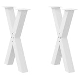 Pieds de table à manger forme de X 2 pcs blanc 60x(72-73) cm