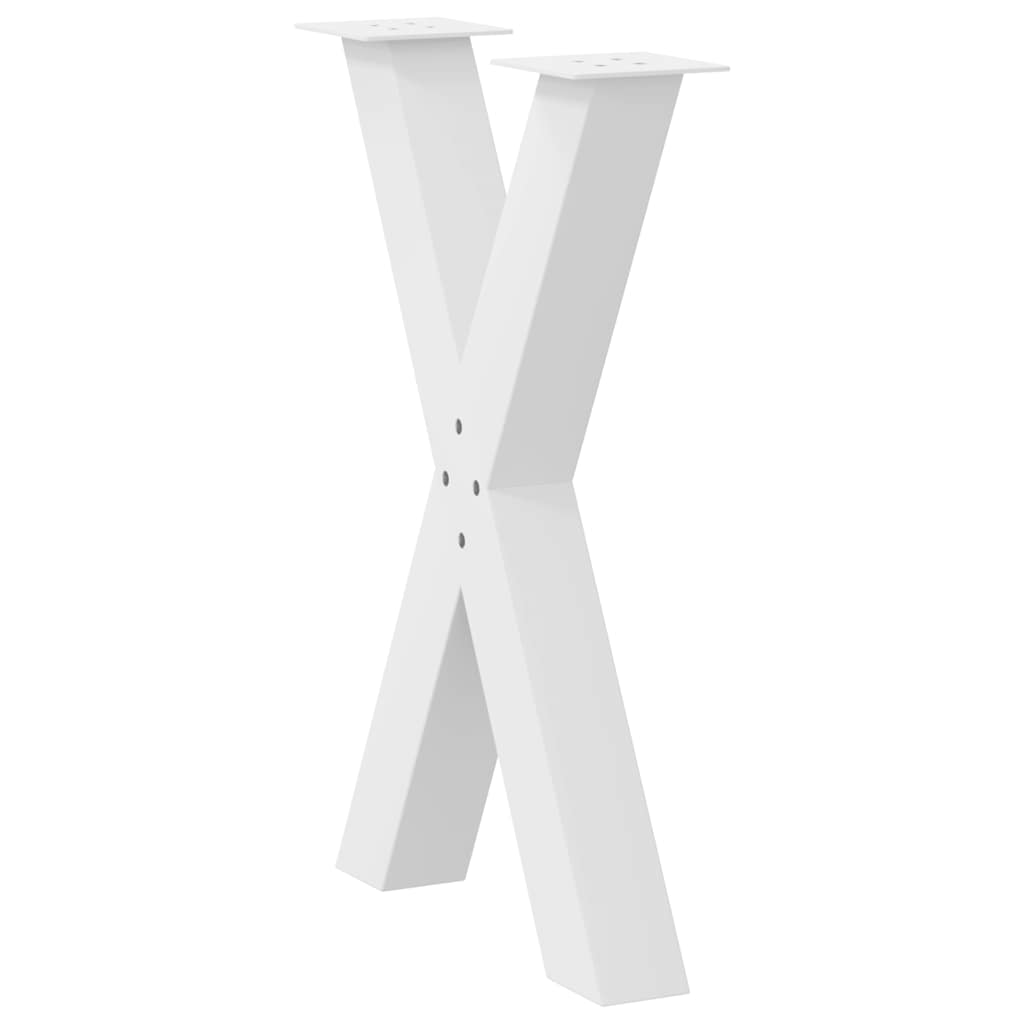 Pieds de table à manger forme de X 2 pcs blanc 60x(72-73) cm