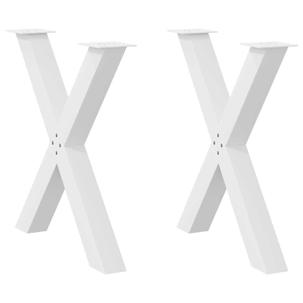 Dining table legs X shape 2 pcs white 70x(72-73) cm